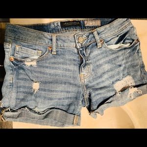 Midi denim shorts